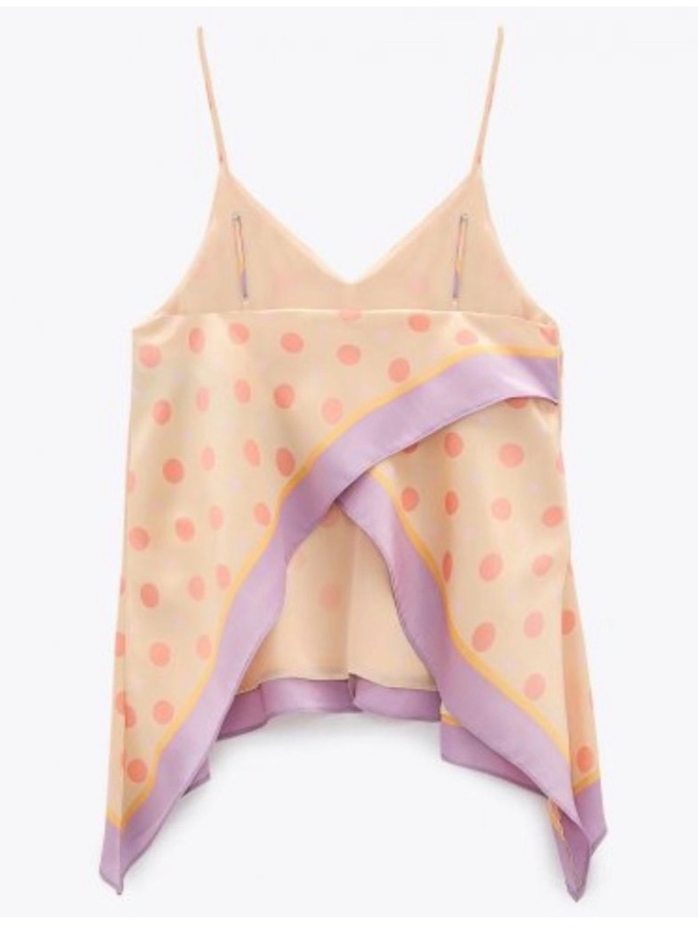 Zara Satin Orange & Purple Polka
Dot Open Back Cami Top sz M - Picture 3 of 5